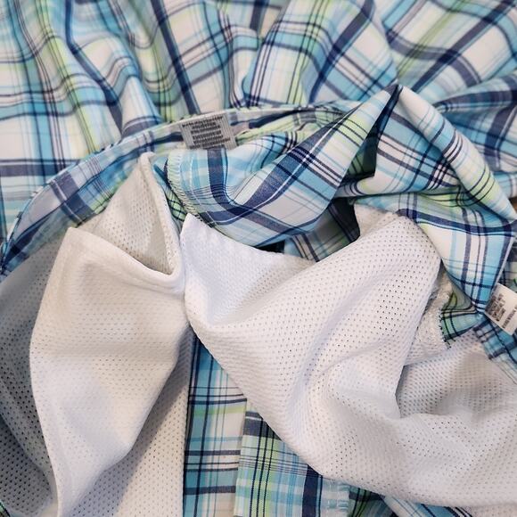 Izod Cool-FX Women's Blue Green & White Plaid Bermuda Shorts Size 2 Golfing - Picture 7 of 10